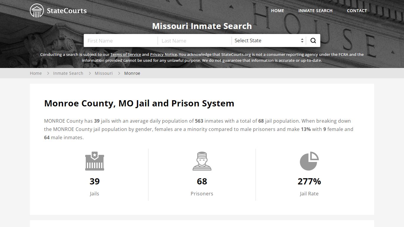 Monroe County, MO Inmate Search - StateCourts